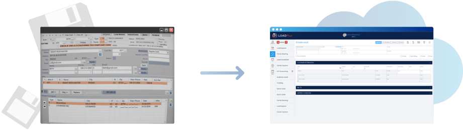 Screenshots that showcase a SaaS UI UX design before and after modernization by Mertech.