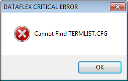 CodeJock Error 1 - Cannont Find TERMLIST.CFG - Mertech