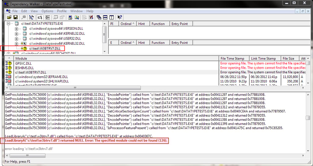 Missing DLL Marked
