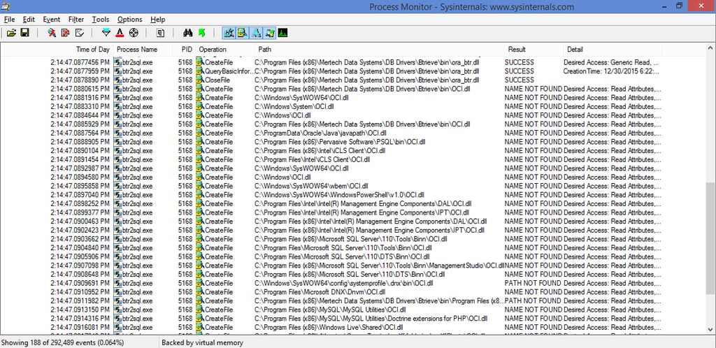 Process Monitor Output