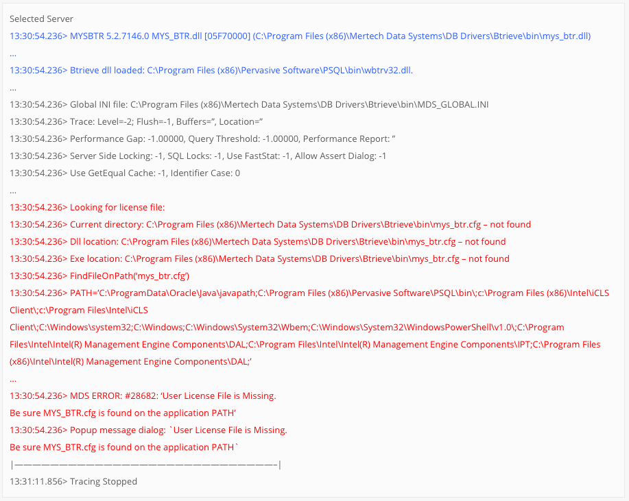 Oracle migration trace file example