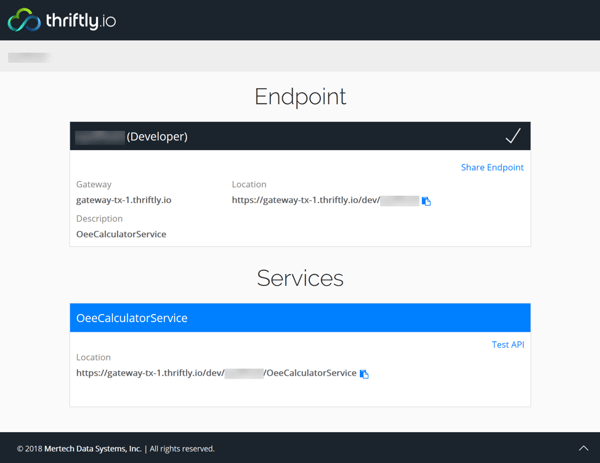 Thriftly endpoint and services