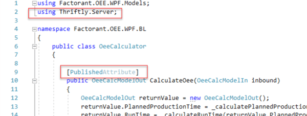 adding PublishedAttribute to logic