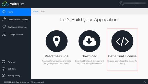 get a Thriftly developer license