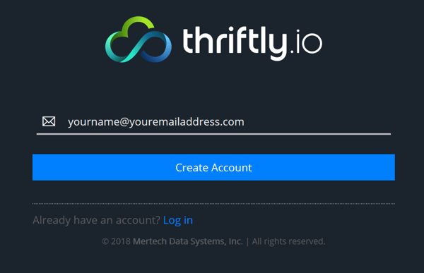 register for a Thriftly account